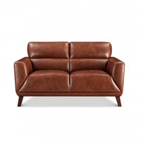 Hydeline Jake Leather Loveseat - Brown