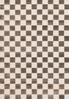 Leopold Checkered Brown White Geometric Area Rug - 2'7\" x 4'11\"
