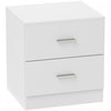 HOMCOM Bedside Table with 2 Drawers, Modern Nightstand for Bedroom, White