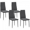 HOMCOM Dining Chairs, Set of 4, Upholstered Accent Chairs, Back, Grey