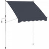Outsunny 6.6'x5' Manual Retractable Patio Awning Window Door Sun Shade Deck Canopy Shelter Water Resistant Uv Protector Black