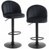 HOMCOM Bar Stools Set of 2, Swivel Counter Height Barstools, Black