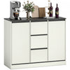 HOMCOM Modern Sideboard with Soft-Close Hinges, Buffet Cabinet, White Wood Grain