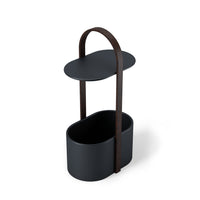 Umbra Modern Steel Bellwood Storage End Table - Black and Walnut