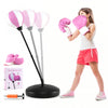 Costway Kids Punching Bag Toy Set Adjustable Stand Boxing Glove Speed Ball With Pump Pink