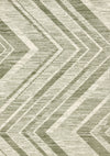 Florence Green White Distressed Chevron Design Rug, 6'7\" x 9'6\" Indoor Area Rug