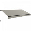 Outsunny 12' X 10' Retractable Awning, Patio Awning Sunshade Shelter With Manual Crank Handle, 280gsm Uv Resistant Fabric And Aluminum Frame, For Deck, Balcony, Yard, Light Grey
