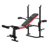Soozier Adjustable Weight Bench With Leg Developer Barbell Rack For Weight Lifting And Strength Trai
