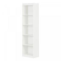Axess 5-shelf Narrow Bookcase - Pure White