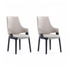 Kara Modern Wood Upholstered Dining Chair in Light Gray - Set of 2