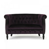 Vivian Solid Wood Rolled Arms Velvet Loveseat,Black Berry