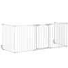Pawhut Dog Playpen Indoor, Foldable Pet Fence Puppy Pen For Small Medium Dogs With Door, 5 Panels, 29 Inch Tall, For Stairway, Doorway, Hallway, White
