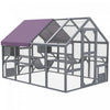 Pawhut Catio Outdoor Cat Enclosure Wooden Feral Cat House With Weatherproof Canopy, Bridges, Resting Boxes, Platforms, For 3-6 Cats, Grey