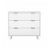 Elara Contemporary 38\" Solid Wood Dresser in White (3-Drawer)