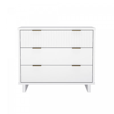 Elara Contemporary 38" Solid Wood Dresser in White (3-Drawer) | Commode contemporaine Elara 38" en bois massif blanc (3 tiroirs)