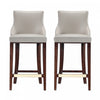 Shubert Modern Wood Upholstered Barstool in Light Gray - Set of 2