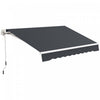 Outsunny 10' X 8' Retractable Awning With Led Lights, Uv40+, Dark Grey
