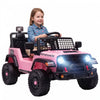 Qaba 12V Electric Car for Kids, Ride on Truck Car with Remote Control, Soft Start, 4-Wheel Suspension, Safety Belt, Lights and USB Music for Ages 2-4 Boys Girls, Pink