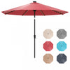Costway 10 FT Solar Patio Umbrella with 96 LED Lights 35° Adjustable Tilt Vented Top Red