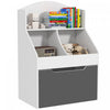 Qaba Kids Bookshelf, 3 Tier Bookcase, Toy Storage Organizer With Drawer, 2 Storage Compartment, For Nursery, Playroom, Bedroom, Classroom, White