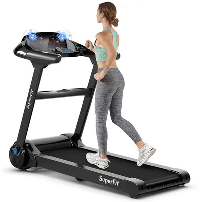 Superfit 2.25hp Folding Treadmill Running Machine W/app Heart Rate