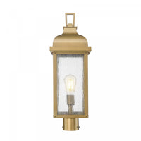 Madrid 1 Light Outdoor Post Light, Weathered Brass Lamp