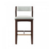 Patricia Modern Wood Upholstered Barstool in White Glacier Bar Stool
