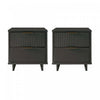 Granville Modern 18\" Nightstand in Charcoal Gray (2-Drawer) - Set of 2