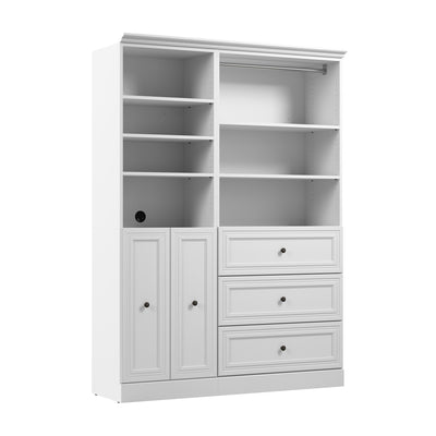 Bestar Versatile 61 W Closet Organizer System with Doors - White|Système d’organisateur de garde-robe Versatile de Bestar de 61 po (L) avec portes - blanc