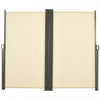 Outsunny Double Retractable Side Awning 236\" X 71\" Patio Screen Cream White