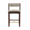Patricia Modern Wood Upholstered Counter Stool in Linen Bar Stool