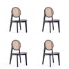 Versailles Industry Chic Wood Dining Chair in Black and Natural - Set of 4