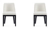 Manhattan Comfort Set of 2 Gansevoort Modern Faux Leather Dining Chairs - Cream