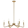 Dainolite Clayton 6 Light Chandelier Aged Brass Lamp