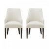 Beever Modern Chenille Wood Armchair in Cream - Set of 2 Dining Chair