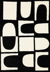 Florence Black White Dynamic Geometric Design, 5'3\" x 7'4\" Indoor Area Rug