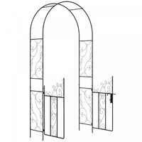 Outsunny Metal Garden Arch W/ Double Gate, Garden Arbor Trellis, Black