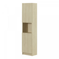 Liora 2-door Narrow Bookcase - Bleached Oak