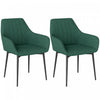 HOMCOM Dining Chairs Set of 2, Upholstered Accent Chairs with Metal Legs
