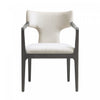 Eloria Mid-Century Modern Chenille Wood Armchair in Cream