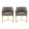 Raya Modern Wood Vegan Leather Dining Chair in Taupe - Set of 2