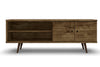 Manhattan Comfort Liberty 62.99\" Mid-Century Modern TV Stand with 3 Shelves & 2 Doors - Rustic Brown & Yellow