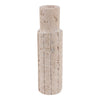 7\" x 2\" Raw Edge Travertine Taper Holder - Tan
