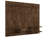 Manhattan Comfort Plaza 64.25\" Modern Floating Wall Entertainment Center with Display Shelves - Rustic Brown