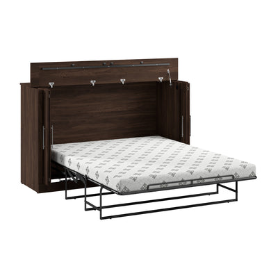 Bestar Pur 75 W Queen Cabinet Bed with Mattress - Black Walnut|Armoire-grand lit Pur de Bestar de 75 po (L) avec matelas – noyer noir