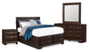 Yorkdale 6pc Bedroom Set with 12-Drawer Storage Bed, Dresser, Mirror & Nightstand, Brown - Queen Size