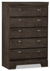 Yorkdale Bedroom Chest of Drawers, 5-Drawer, 31.1\"W x 47.4\"H, Made in Canada - Grey