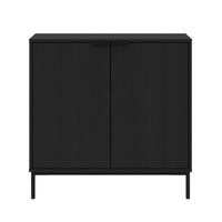 Nordika Slim 2-Door Storage Console Accent Cabinet - Black