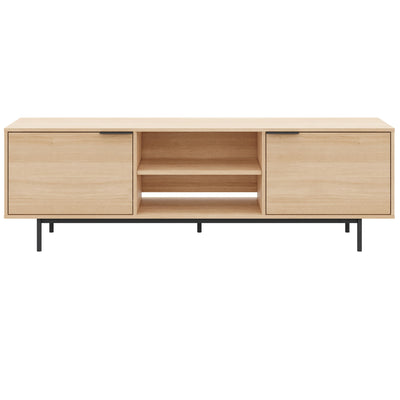 Nordika Hamilton 70" TV Stand with 2 Storage Cabinets - Natural Blonde Oak | Meuble pour téléviseur Hamilton de Nordika de 70 po avec 2 armoires de rangement - chêne blond naturel