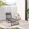 Outsunny Folding Lounge Chair, Reclining Tanning Chair With Adjustable Back